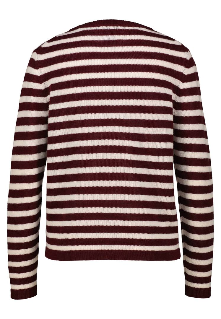 Allude Damen Strickpullover aus Kaschmir und Wolle, bordeaux,