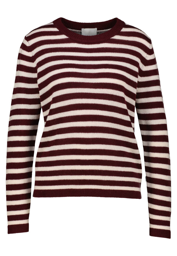 Allude Damen Strickpullover aus Kaschmir und Wolle, bordeaux,