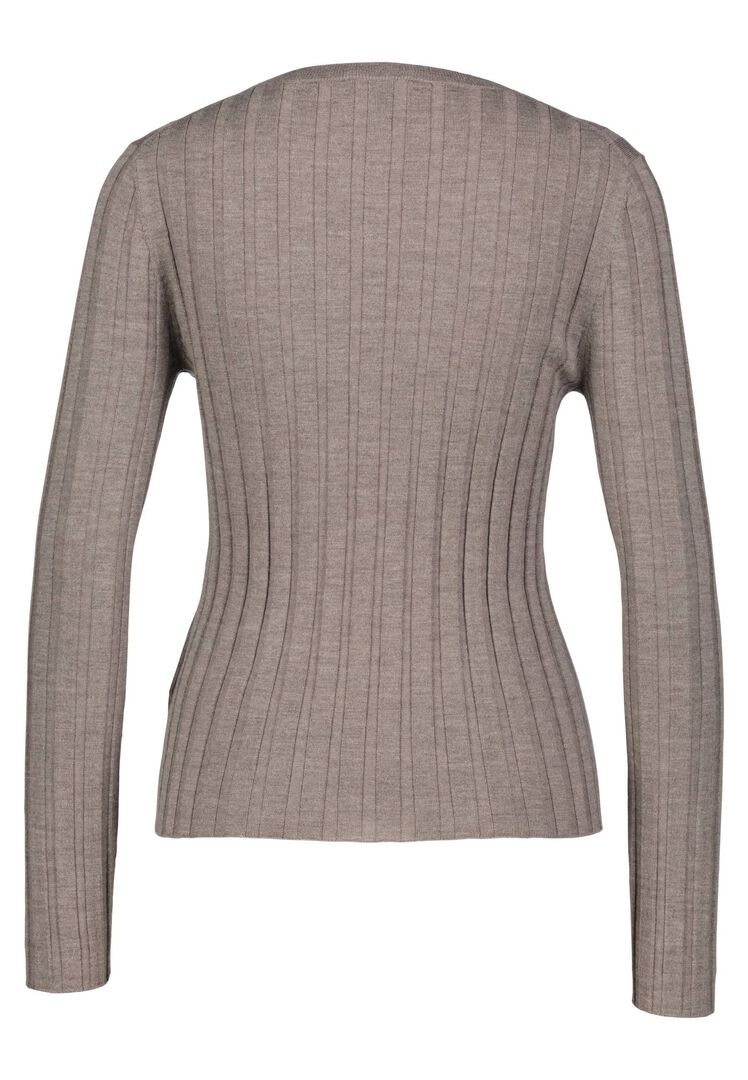 Allude Damen Strickpullover aus Wolle, taupe,