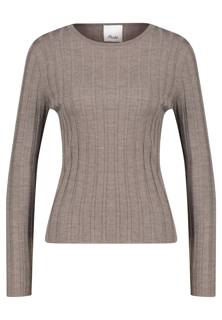 Allude Damen Strickpullover aus Wolle, taupe,