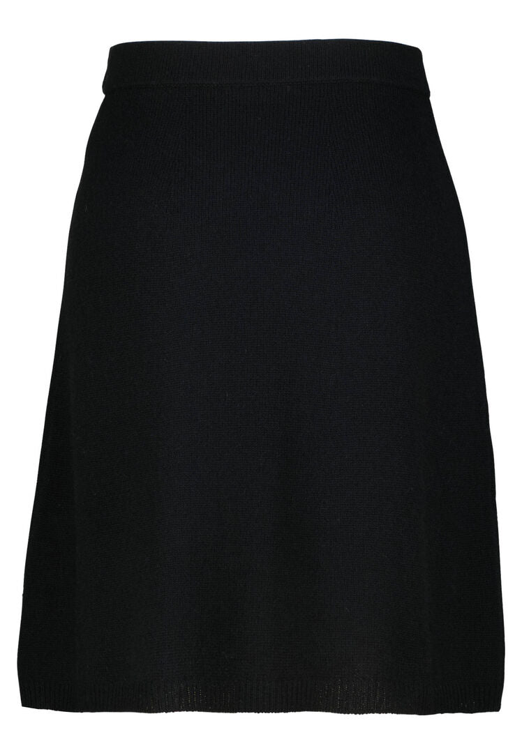Allude Damen Strickrock aus Wolle und Kaschmir, schwarz,