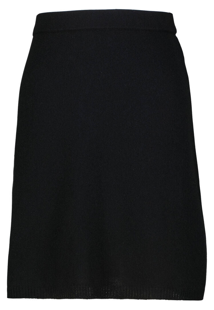 Allude Damen Strickrock aus Wolle und Kaschmir, schwarz,