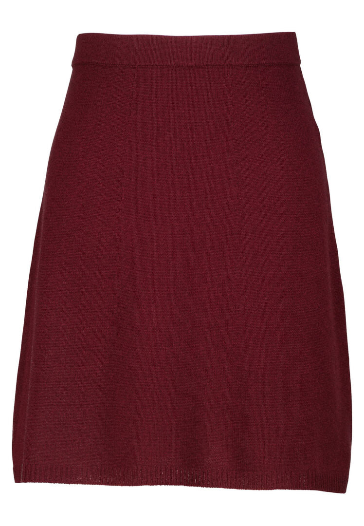 Allude Damen Strickrock aus Wolle und Kaschmir, bordeaux,