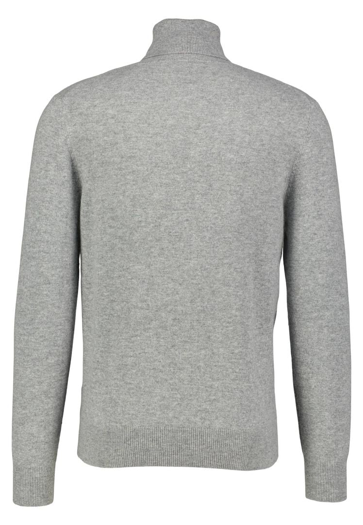 Allude Herren Kaschmirpullover mit Rollkragen, grau,