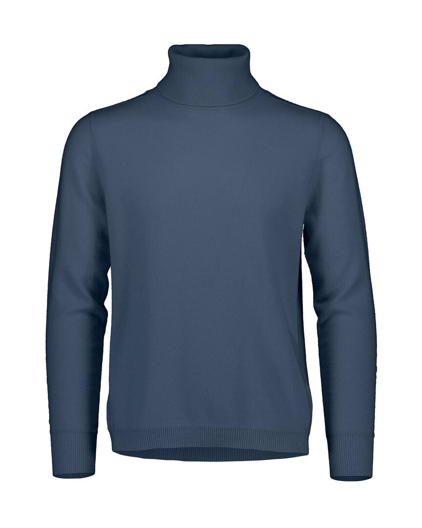 Allude Herren Rollkragenpullover aus Kaschmir, blau,