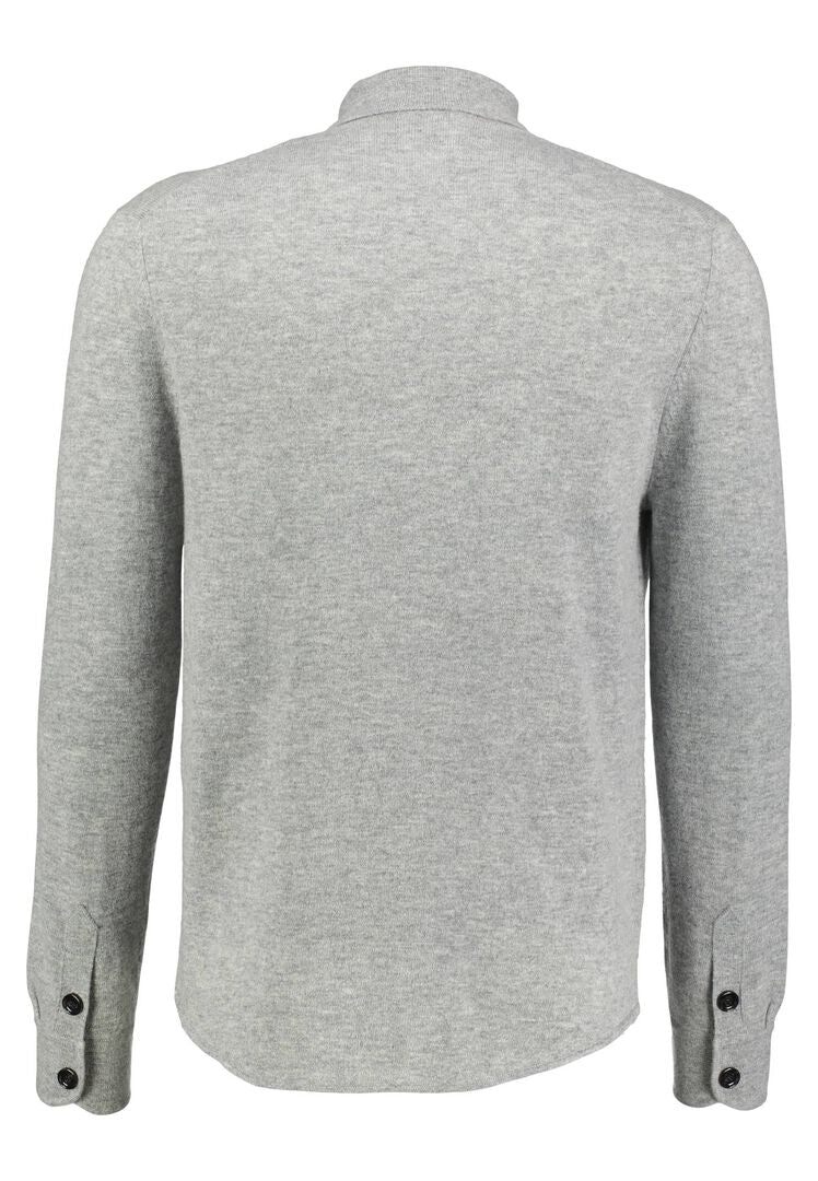 Allude Herren Strickjacke aus Wolle und Kaschmir, grau,