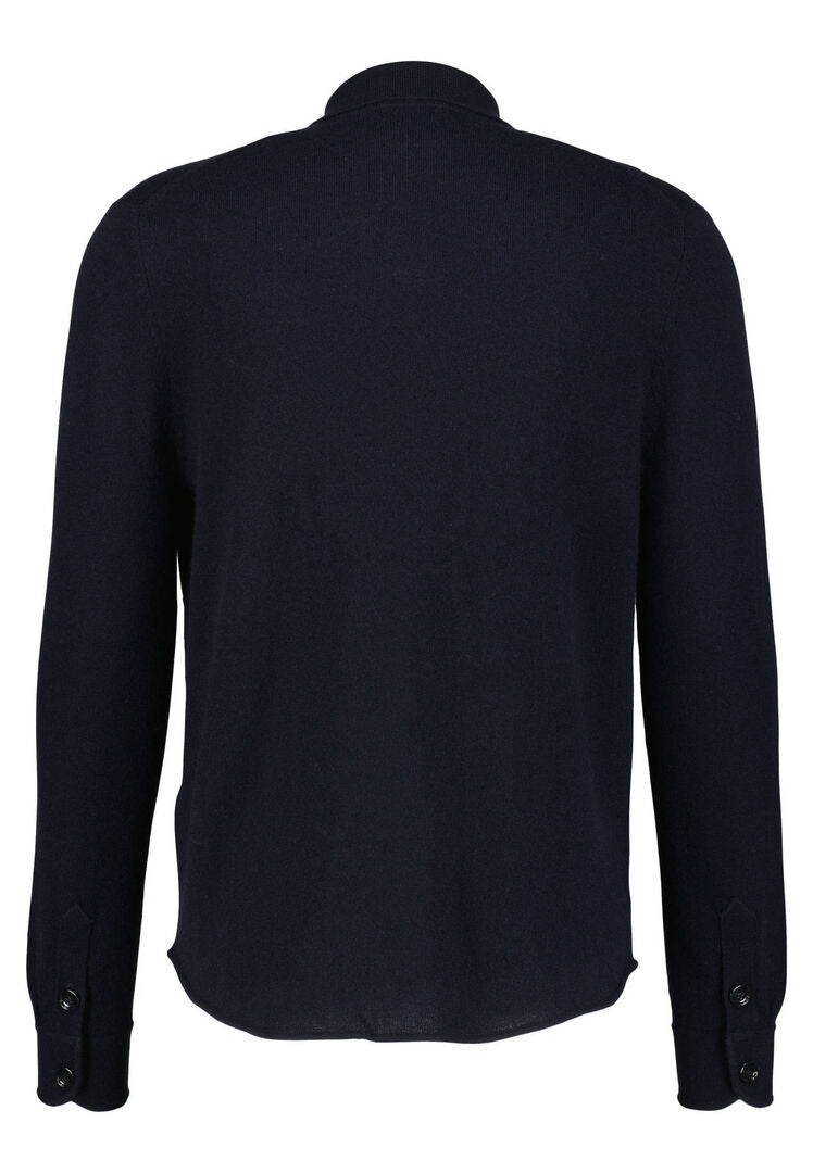 Allude Herren Strickjacke aus Wolle und Kaschmir, marine,