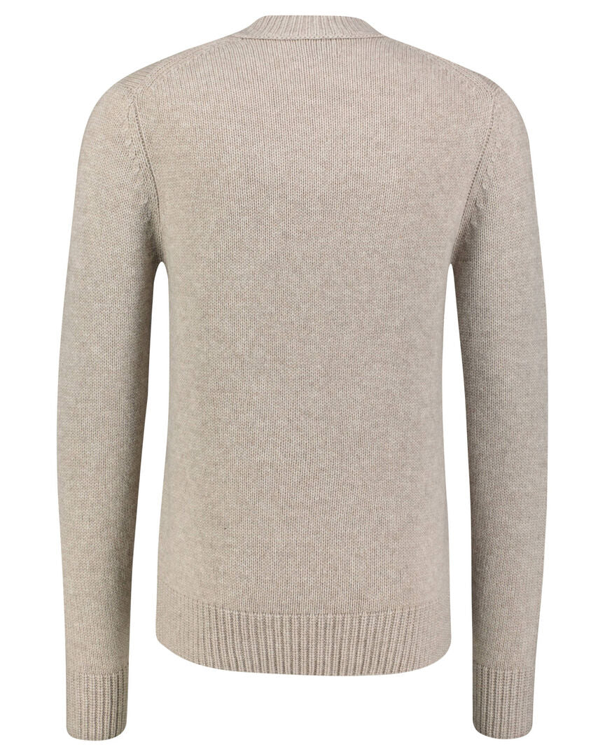 Allude Herren Strickpullover aus Schurwolle und Kaschmir, taupe,