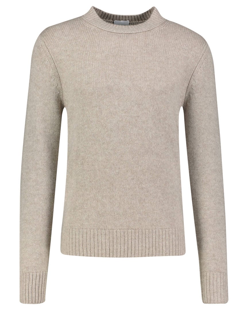 Allude Herren Strickpullover aus Schurwolle und Kaschmir, taupe,