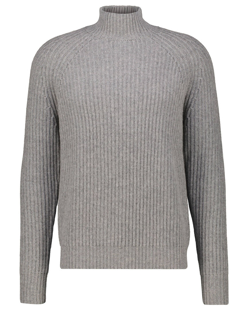 Allude Herren Strickpullover aus Wolle mit Kaschmir, grau,