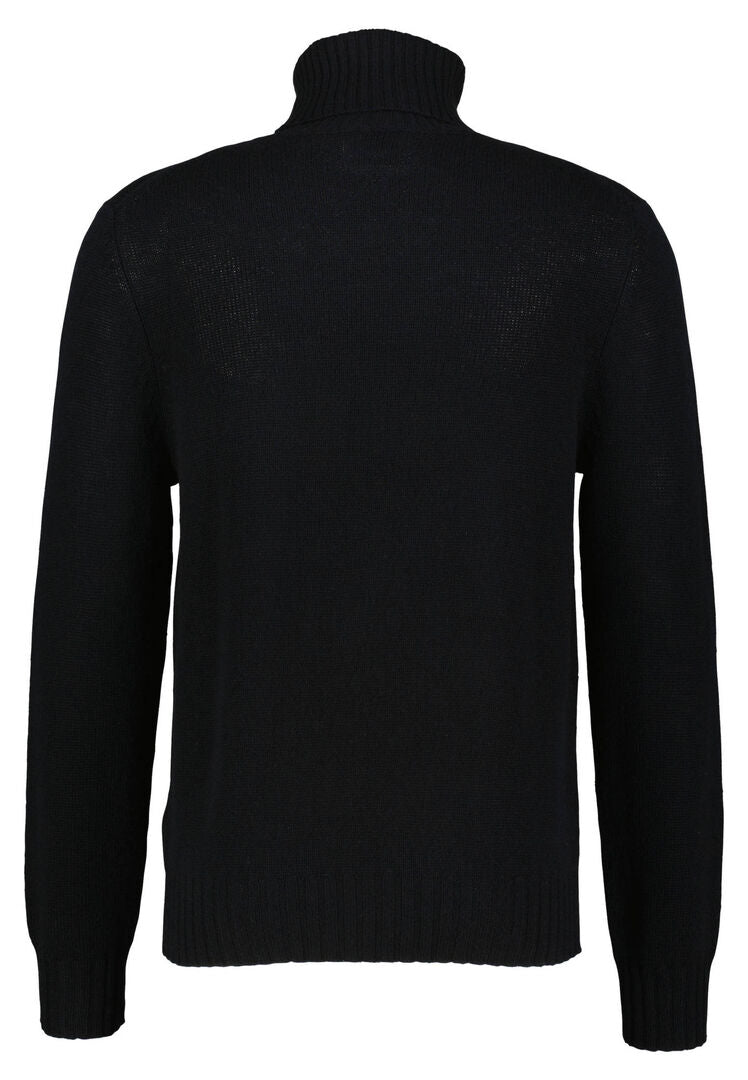 Allude Herren Strickpullover aus Wolle und Kaschmir, schwarz,