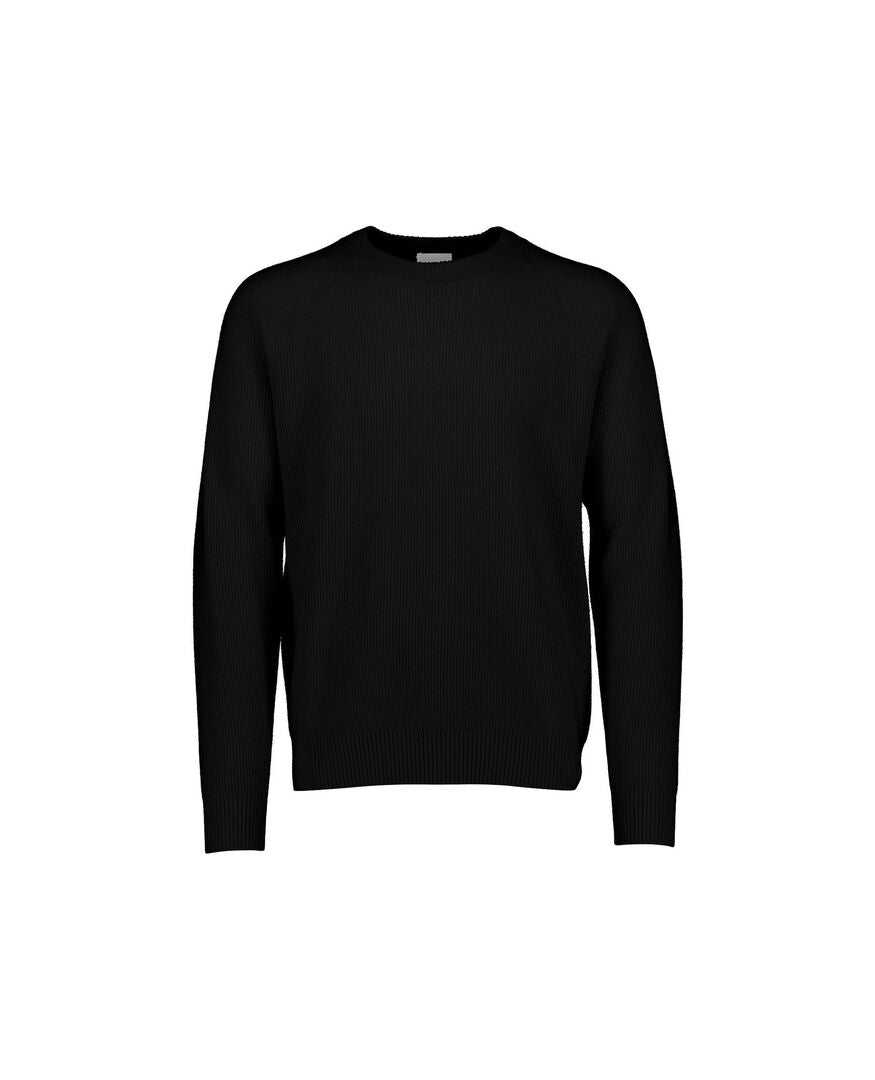 Allude Herren Strickpullover aus Wolle und Kaschmir, schwarz,