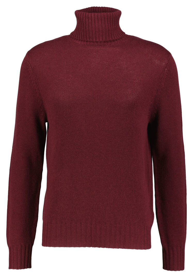 Allude Herren Strickpullover aus Wolle und Kaschmir, bordeaux,