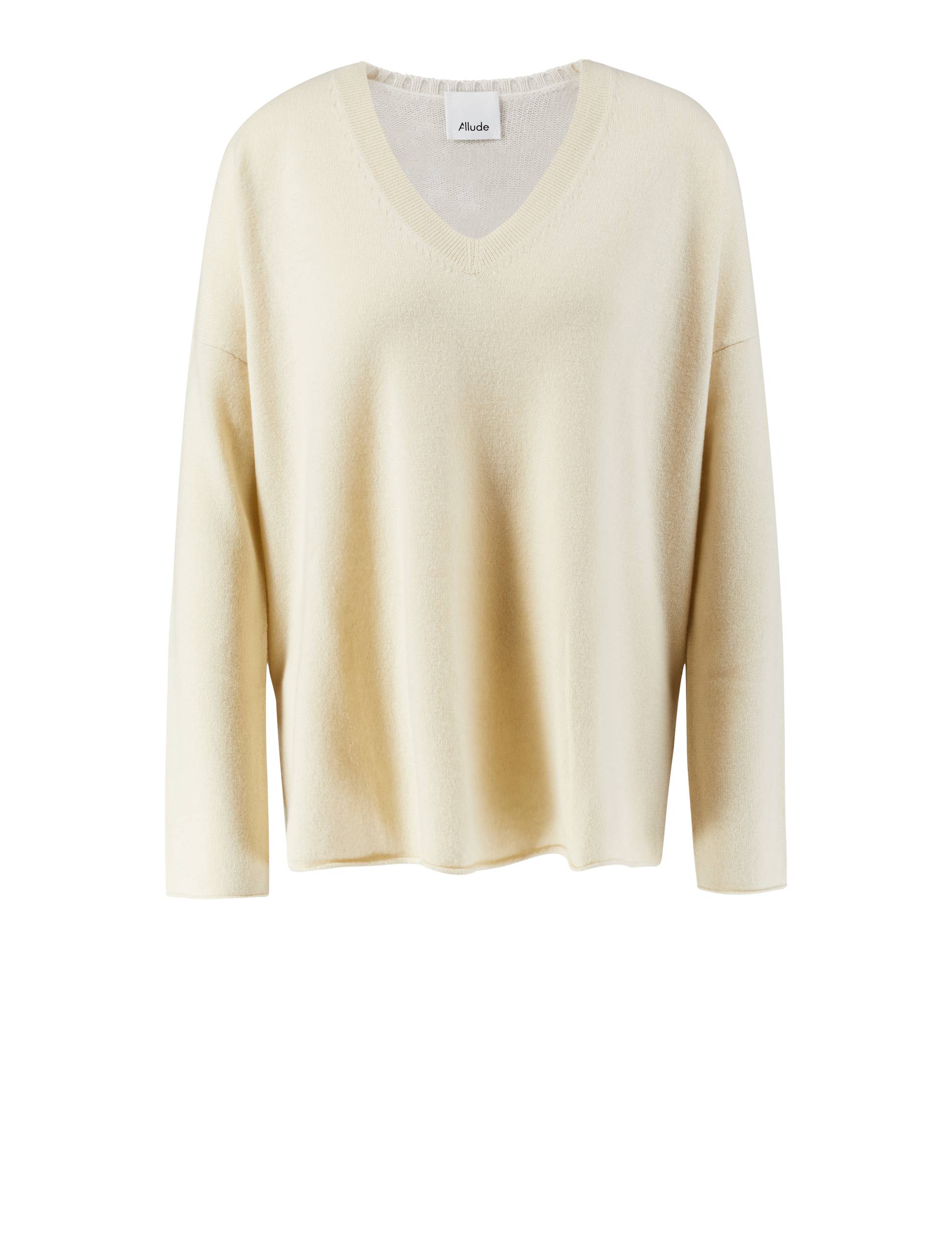 Cashmere-Pullover mit V-Neck Blau