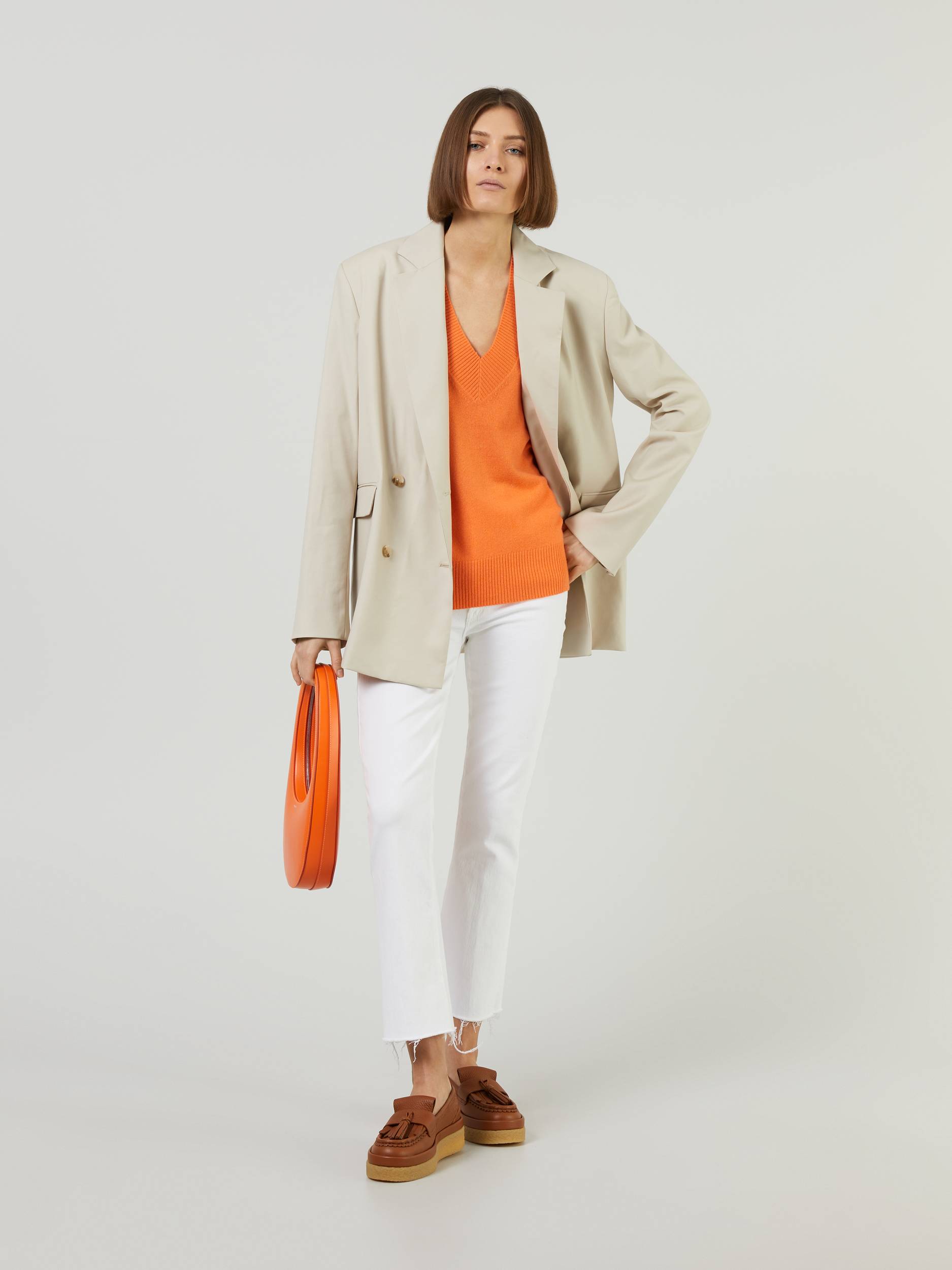 Woll-Cashmere-Pullunder Orange