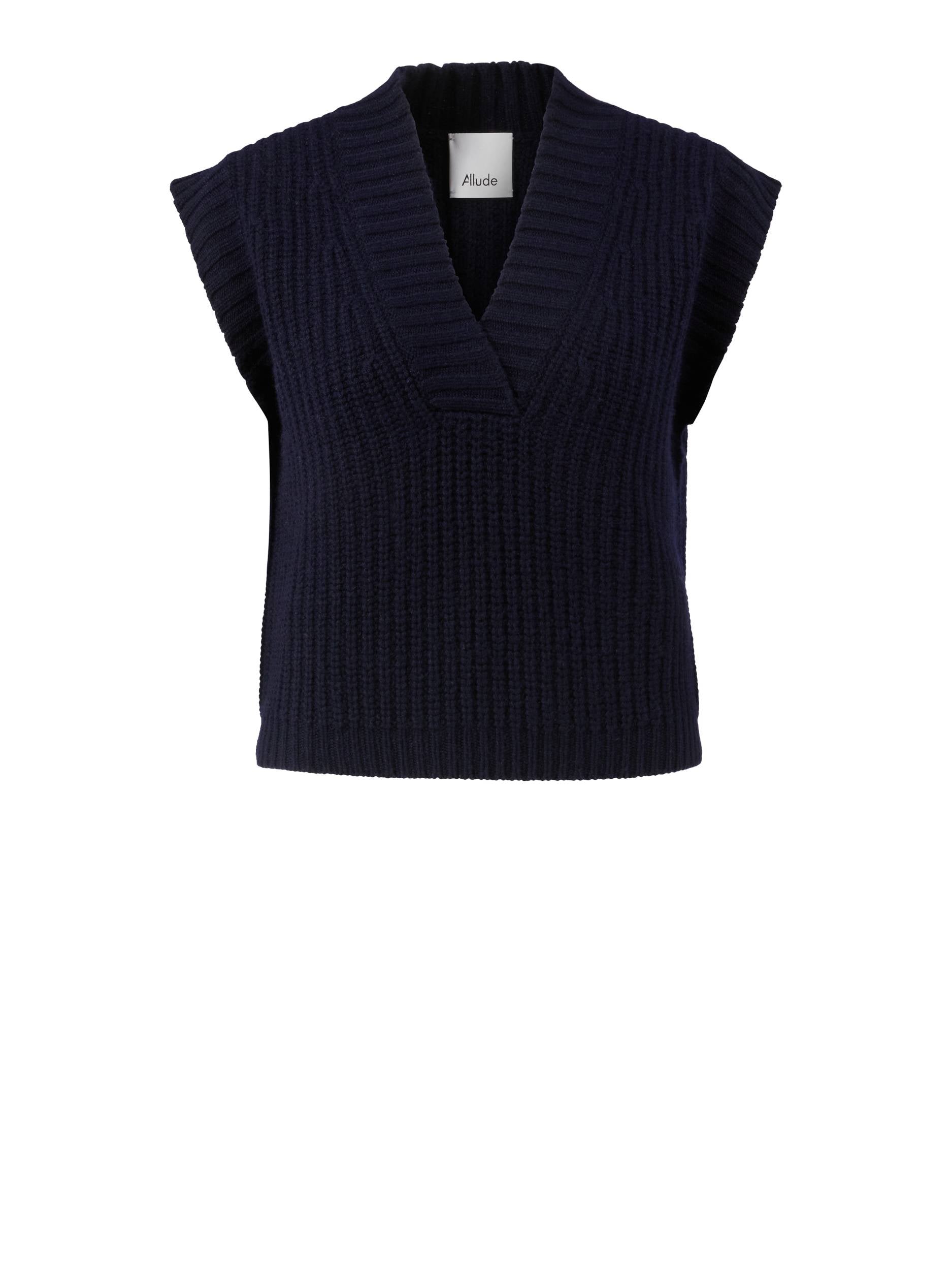 Woll-Cashmere-Pullunder Marineblau